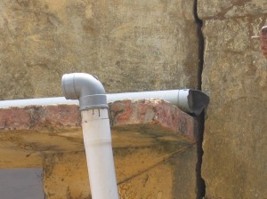 broken pipe of rainwater harvesting system