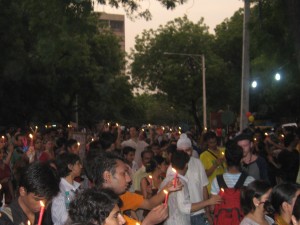 Participants with the candles